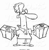 Parcel Cartoon Coloring Pages Template Packages Outline Man sketch template