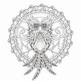 Mandala Coloring Owl Pages Template Mandalas sketch template
