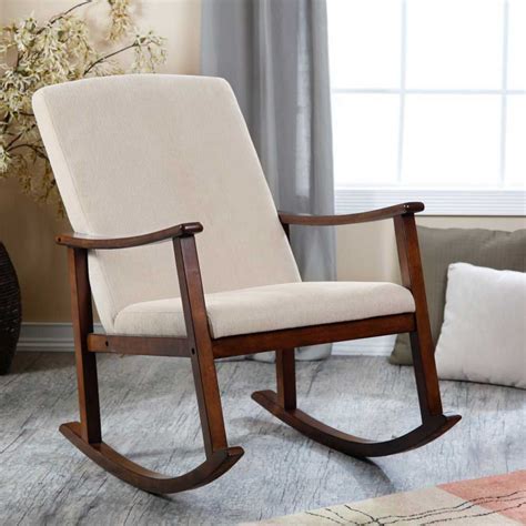modern design wooden rocking chair  thick seat   cushions consumer reviews home