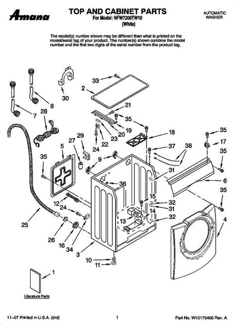 amana top load washer parts diagram  ultimate guide
