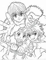 Gon Killua Ausmalbilder Imprimer Kurapika Coloringonly Hisoka Lineart Zoldyck sketch template