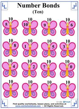 number bonds to 10 addition worksheets