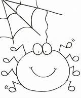 Spider Cute Coloring Pages Web Cartoon Halloween Colouring Template Webs Preschool Spiders Printable Spin Herfst Coloringkidz Fall Scary Kleurplaat Color sketch template