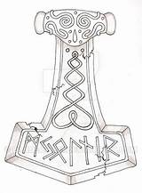 Hammer Thor Tattoo Drawing Thors Mjollnir Viking Mjolnir Deviantart Wildspiritwolf Getdrawings Tattoos sketch template