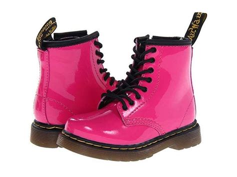 dr martens kids collection  toddler brooklee boot toddler fuchsia boots leather lace