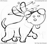 Drunk Dog Stupid Outlined Cartoon Clipart Thoman Cory Coloring Vector 2021 sketch template
