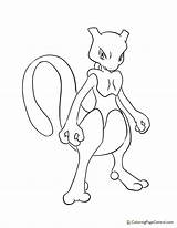 Mewtwo Pokemon Mew Colorpaints Coloringpagecentral sketch template
