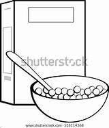 Cereal Box Pages Coloring Template Bowl Vector Sketch sketch template