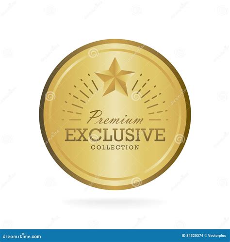 exclusive collection sale golden badge gold label illustration stock