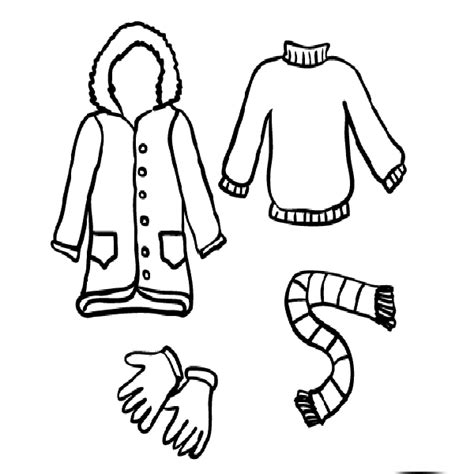 winter clothes coloring pages crafts  worksheets  preschool