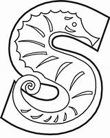 Letter Coloring Pages Alphabet Letters Color Preschool Animal Worksheet Worksheets Animals Seahorse Colouring Sheets Sheet Printable Education Activities Ss Colour sketch template