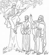 Zacchaeus Zaqueo Jezus Kolorowanka Kolorowanki Supercoloring Spotyka Jesús Kategorii sketch template