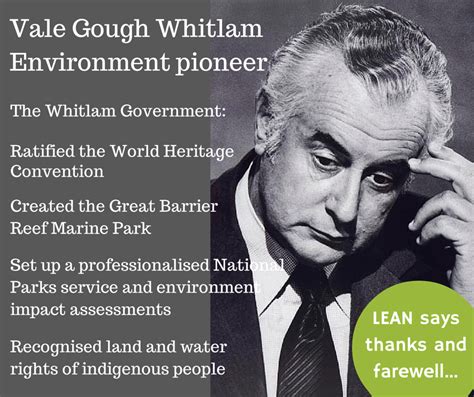 lean honours gough whitlam environmental pioneer labor