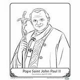 Paul Ii John Pope Coloring St Jean Pages Catholic Saints Kids Clipart Sheets Saint Crafts Feast Color Religious Teaching Education sketch template