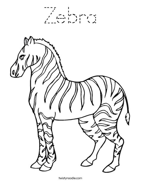 zebra coloring page tracing twisty noodle