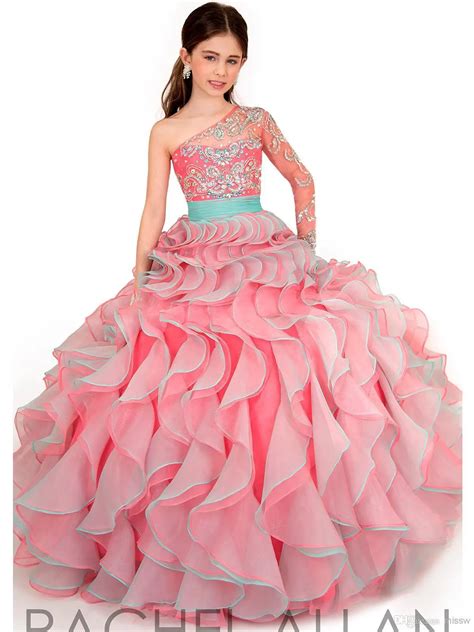 hot sale  ball gown  girls pageant dresses  shoulder long