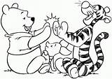 Pooh Coloring Winnie Pages Kids sketch template