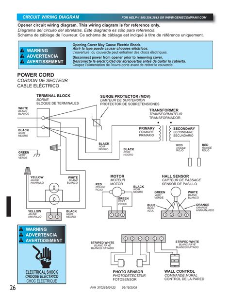power cord circuit wiring diagram cordon de secteur cable electrico genie  user manual