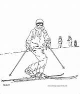 Coloring Skiing Pages Sports Color Printable Ski Kids Sheet Sheets Found sketch template