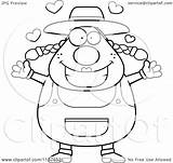 Plump Farmer Arms Female Open Clipart Cartoon Thoman Cory Outlined Coloring Vector sketch template