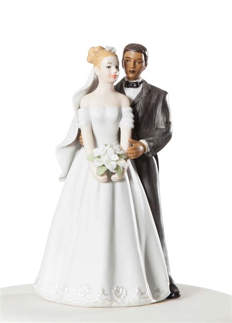 Elegant Interracial Wedding Couple Wedding Collectibles
