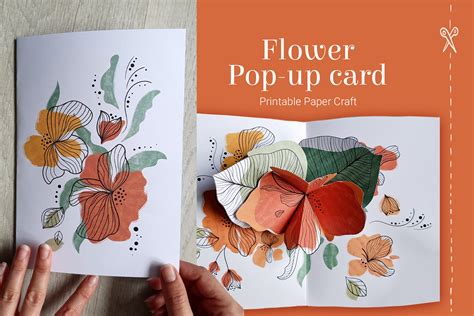 printable flower pop  card templates  flower site
