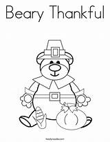 Coloring Thankful Pages November Thanksgiving Beary Print Printable Color Being Am Pilgrim Twistynoodle Bear Noodle Kids Twisty Turkey Book Worksheets sketch template