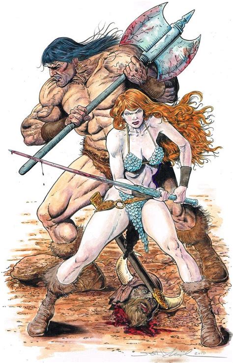 Conan And Red Sonja Fantasy [warriors Fighters Soldiers