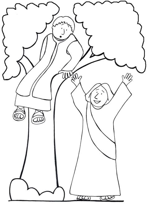 zacchaeus encounters jesus coloring page sundayschoolist