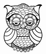 Owl Coloring Adults Pages Difficult Printable sketch template