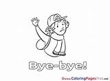 Bye Coloring Good Printable Sheets Boy Sheet Cards Title sketch template