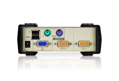 Newest 2 Port Auto VGA KVM Switch PS/2 Mouse Keyboard