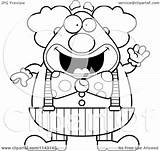 Clown Chubby Circus Waving Clipart Vector Cartoon Outlined Coloring Thoman Cory Royalty sketch template