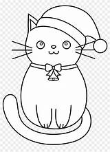 Cat Coloring Pages Christmas Clipart Kittens Line sketch template