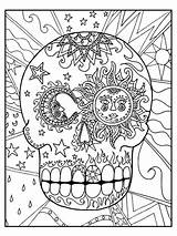 Coloring Pages Skull Sugar Skulls Adult Print Candy Book Printable Mandala Colouring Adults Kids Rocks Sheets Unique Books Color Halloween sketch template