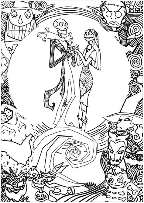 nightmare  christmas coloring pages hard poi