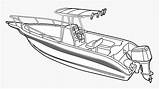 Boat Coloring Speed Drawing Yacht Line Boats Pages Fishing Motor Ship Bass Drawn Console Center Simple Ships Cruise Draw Drawings sketch template