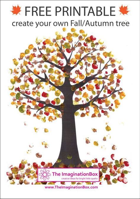 fall tree template thumb print activity fall crafts  kids