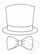 Hat Illustration Bow Tie Vector Coloring Year sketch template