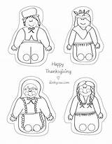 Finger Puppets Printable Family Thanksgiving Coloring Template Paper Puppet Color Pages Colored Crafts Hand Printables Indians Patterns Papier Preschool Printablee sketch template