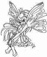 Winx Sirenix Coloring4free Elfkena Enchantix Harmonix sketch template