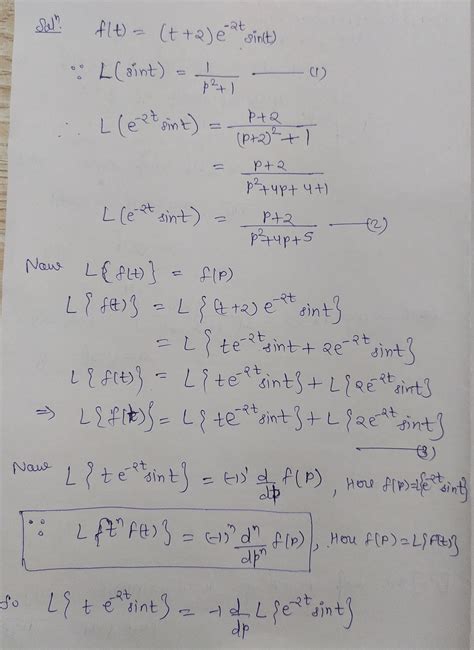 [solved] Find The Laplace Transform Of F T T 2 E 2t Sin T