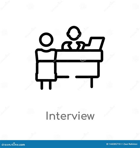 outline interview vector icon isolated black simple  element