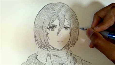 How To Draw Mikasa Attack On Titan Pencil Youtube