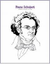 Schubert Coloring Franz Composer Makingmusicfun Famous Composers sketch template