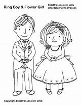 Coloring Pages Flower Wedding Girl Ring Bearer Printable Boy Girls Kids Colour Customized Template Sheets Weddings Dresses Cartoon Drawings Popular sketch template