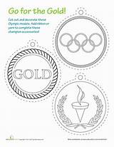 Olympic Printable Medals Olympics Kids Craft Worksheets Medal Sports Coloring Education Worksheet Gold Paper Summer Games Crafts Special Mini Olympiques sketch template