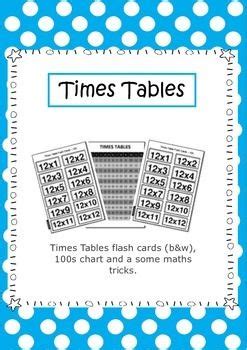 times tables flash cards bw  chart    maths tricks