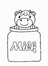 Coloring Milk Carton Pages Cow Bottle Food Popular Library Clipart Sweet sketch template