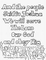 Coloring Pages Joshua Kids Lord Serve Will Bible 24 Obey Clipart Coloringpagesbymradron School Color Verse Adron Verses Sunday Colouring Mr sketch template